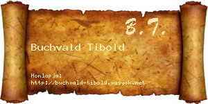 Buchvald Tibold névjegykártya
